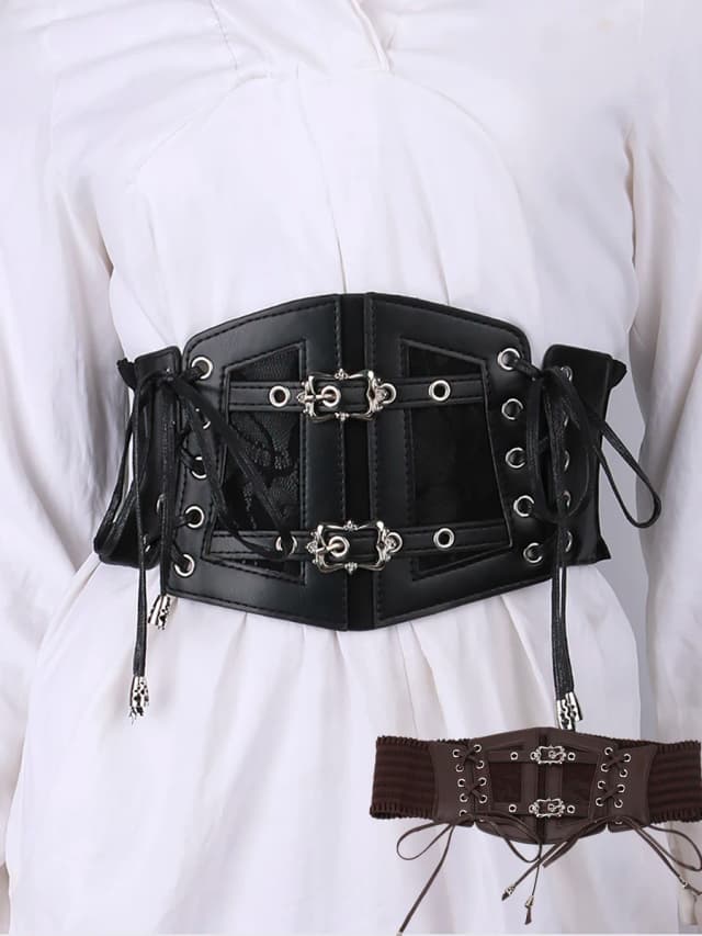 레이스 탄성 레트로 핀 버클 숙녀 'Cummerbunds 거들 타이 로프 셔츠 드레스 거들 코르셋에 여성을위한 넓은 멀티 사이즈 벨트