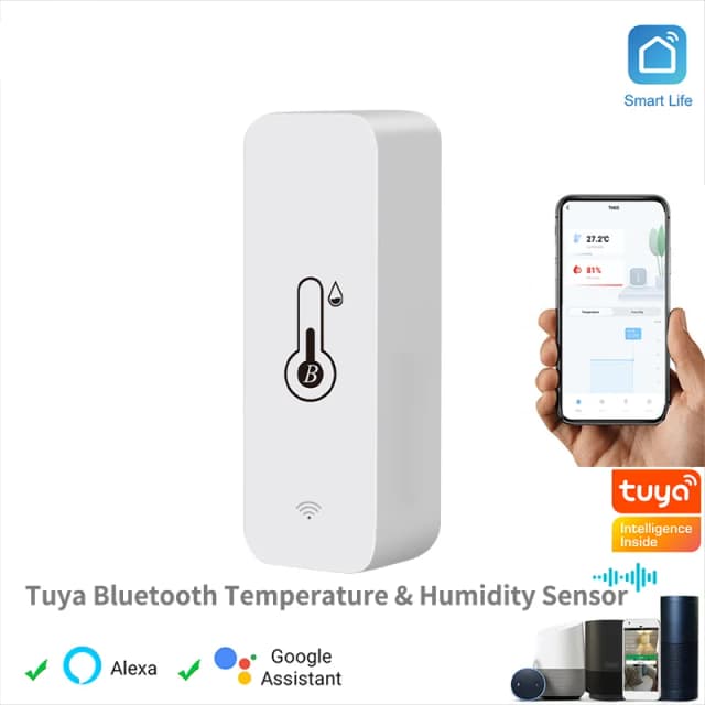Tuya BT 스마트 온도 습도 센서 실내 습도계 Bluetooth 호환 APP 원격 제어는 Alexa Google 홈과 함께 작동합니다.