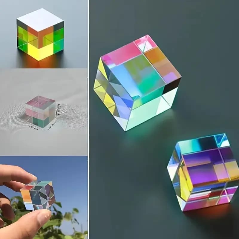 광학 유리 X 큐브 2 색 큐브: RGB 조합 빔 스플리터 프리즘, 교육 선물, 교실 물리학