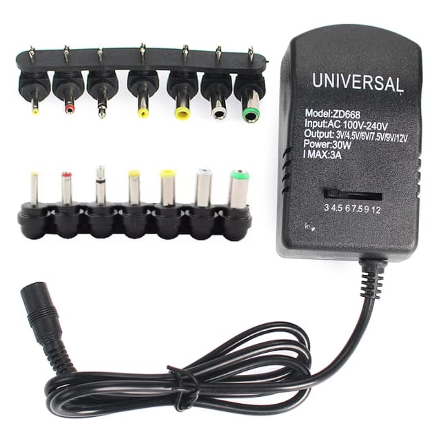 조절 가능한 어댑터 전원 공급기 다중 전압 AC 220V에서 DC 3V 4.5V 6V 7.5V 9V 12V로 변환기 어댑터 플러그 7 30W