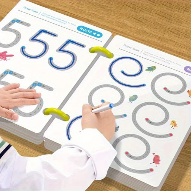 32페이지 재사용 가능한 마법 연습 노트 세트 |   전뇌 발달 훈련, 펜 컨트롤 훈련 |   쓰기 능력 배우기