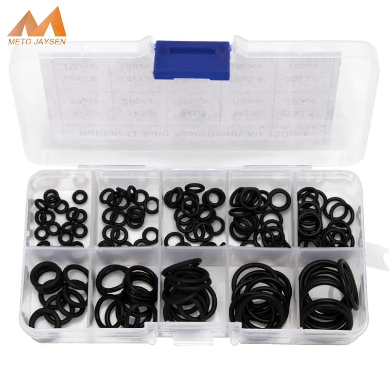 150 개/상자 NBR 고무 씰링 O-링 가스켓 교체 분류 키트 OD 4mm-20mm CS 1mm 1.5mm 1.9mm 2.4mm 10 소형