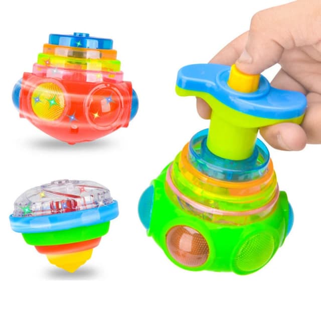 Bagged Round 빛나는 장난감 라이트 음악 회전 자이로 Fidget Spinner 회전 탑 장난감 무작위 색상 어린이 장난감 어린이 선물