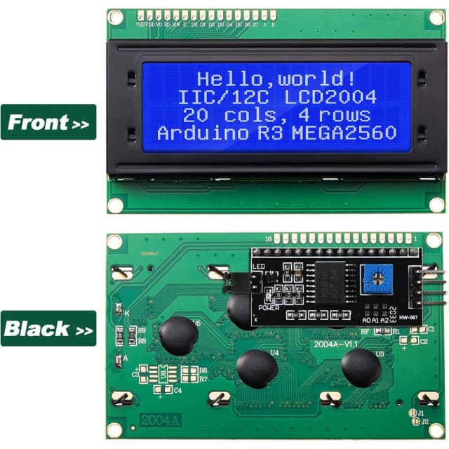 LCD2004 2004 LCD 모듈 파란색/녹색/흰색 화면 20X4 문자 LCD 디스플레이 Arduino 용 IIC I2C 직렬 인터페이스 어댑터 모듈