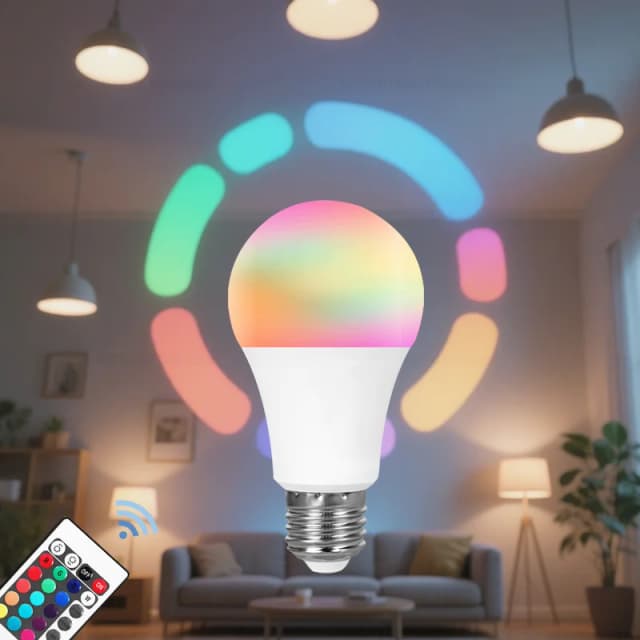 E27 RGB LED 전구 220V IR 리모컨 포함 24가지 색상 변경 멀티컬러 램프 스포트라이트 침실 파티 홈 데코용