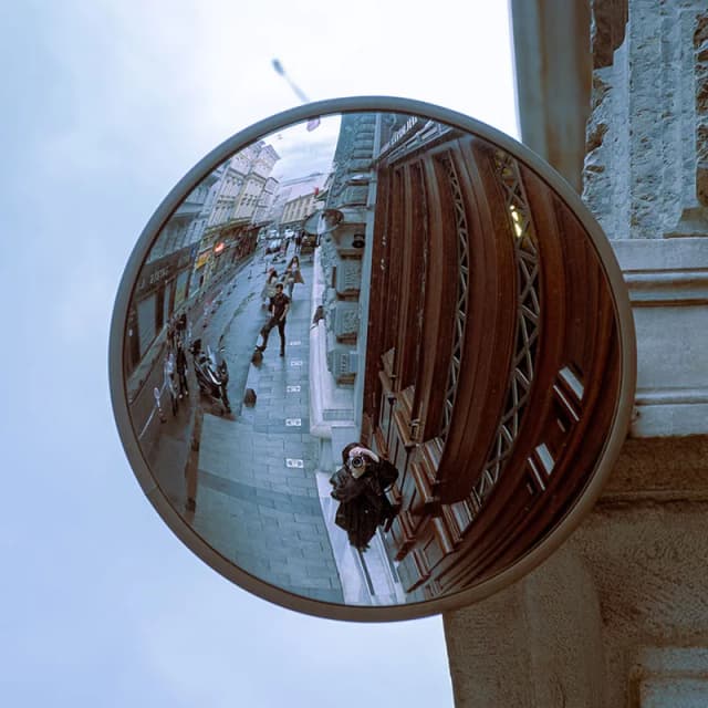 16cm Traffic Convex PC Mirror Wide Angle Blind Spot Corner Road Parking Safety Traffic Signal Convex Mirror Outdoor Road