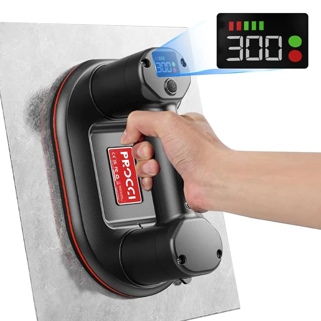 스마트 디스플레이 대형 전기 진공 흡착컵 300KG 하중 중량급 유리 타일 리프터 4000mAh 진공 흡착기 리프팅 도구