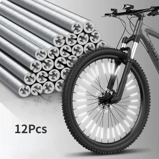 튜브 경고 스트립 12Pcs 반사 마운트 클립 자전거 바퀴 스포크 반사판 스트라이프 스틸 와이어 램프 MTB 자전거 반사판 라이트