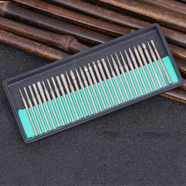Dremel 전기 연마기 전원 액세서리 상자 포함 생크 다이아몬드 버 세트, 연마 드릴 비트 회전 도구 세트, 30 개