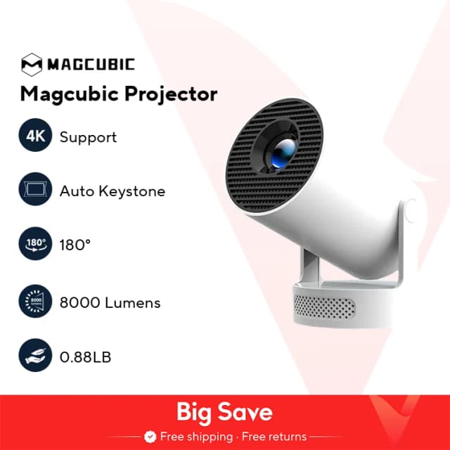 Magcubic 홈 시네마 야외 프로젝터, HY300 프로, 4K, 안드로이드 11, 듀얼 와이파이 6, 260ANSI, Allwinner H713, BT5.0, 1080P, 1280x720P