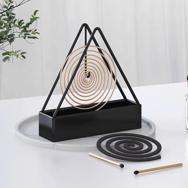 1pc 모기 향 홀더 철 백단 랙 홀더 향 접시 홀더 모기 향 스토브 플레이트 향 삼각형 Holde