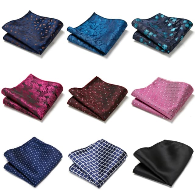 Vangise 브랜드 패션 브랜드 실크 Hanky ​​Man Dot Dark Grey Fit 공식 파티 부활절 날 포켓 스퀘어 손수건