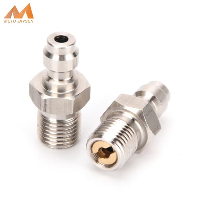 1/8NPT 1/8BSPP M10x1 나사 공기 리필 스테인레스 스틸 퀵 커플러 8MM 수 플러그 어댑터 피팅 2 개/대