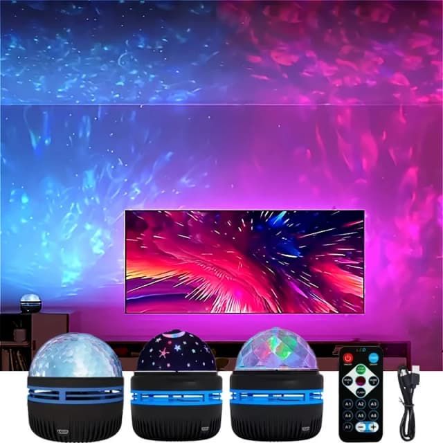 LED 별이 빛나는 하늘 프로젝터 빛 USB 원격 제어 회전 오로라 갤럭시 스포트 라이트 매직 볼 무대 KTV 분위기 장식
