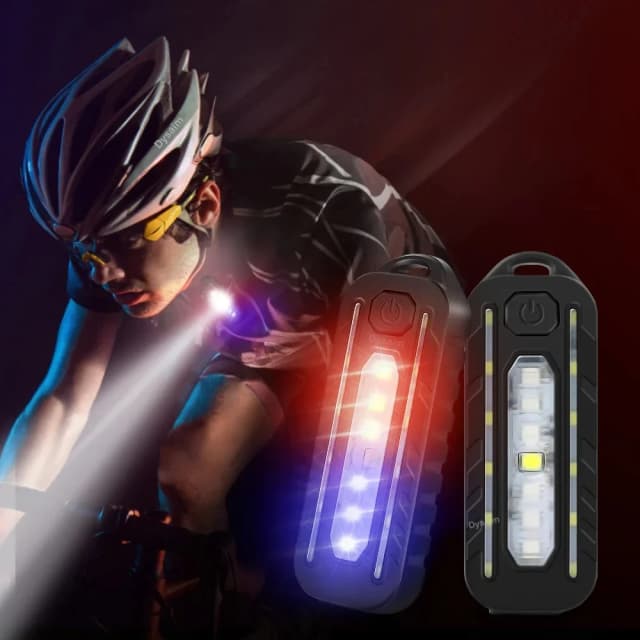 USB 충전 LED 손전등 작업 조명 키 체인 손전등 경찰 어깨 클립 조명 경고 깜박이는 빛 야외 램프
