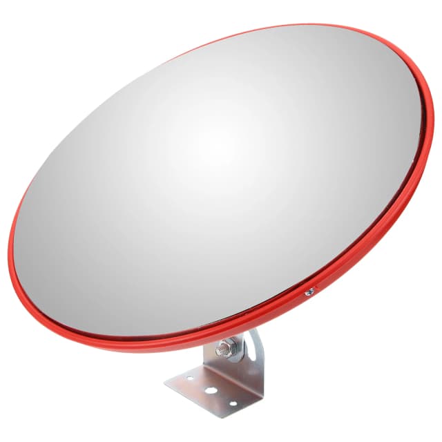 30Cm Black Wide Angle Safety Mirror Convex Outdoor Traffic Lens Security Corner Reflective Material Driveway Road Garage Parking
