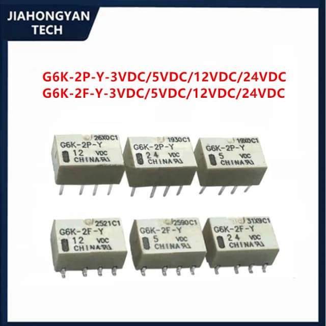 5PCS 원래 패치 신호 릴레이 G6K-2F-Y-5VDC G6K-2F-Y-12VDC G6K-2F-Y-24VDC G6K-2P-Y-5VDC G6K-2P-Y-12VDC G6K-2P-Y-24VDC