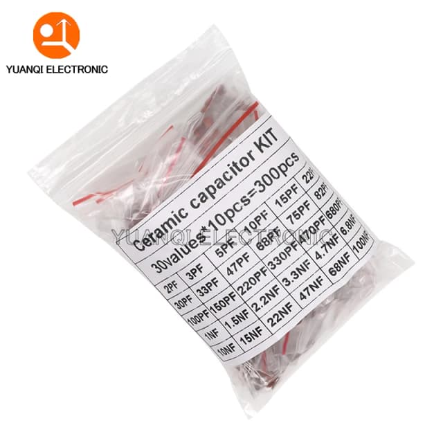 300pcs 50V 세라믹 커패시터 키트 2PF-0.1UF 30 값 * 10pcs 커패시턴스 모듬 세트 DIY 샘플 팩
