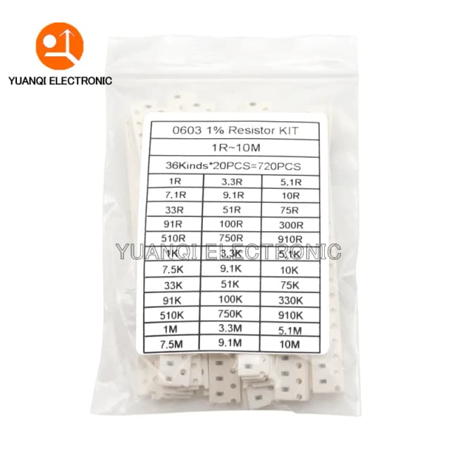 720pcs 1% 0603 0805 1206 SMD 칩 저항기 모듬 키트 1 ohm - 10M 36valuesX20pcs 저항 샘플 세트