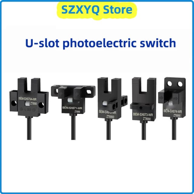 U형 광전 센서 NPN 정상 개방 정상 폐쇄 대역 라인 유도 스위치, EE-SX672, 0, 1, 3, 4A, 5, 6/7-WR 제한 센서