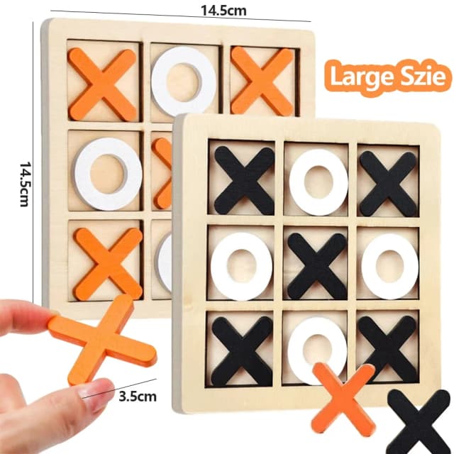 나무 XO Tic Tac Toe 게임 미니 체스 보드 상호 작용 퍼즐 훈련 몬테소리 교육 장난감 어린이를위한 선물 소년 소녀