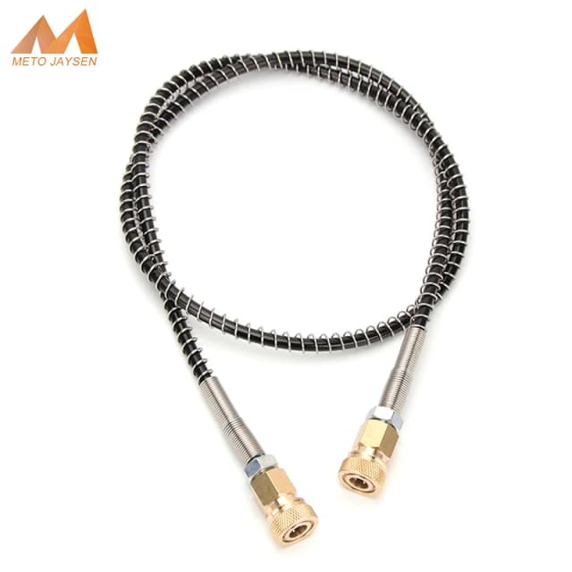 100cm 고압 공압 펌프 공기 리필 나일론 호스 M10x1 스레드 2개 M10x1 스레드 빠른 연결 해제 40Mpa 6000psi