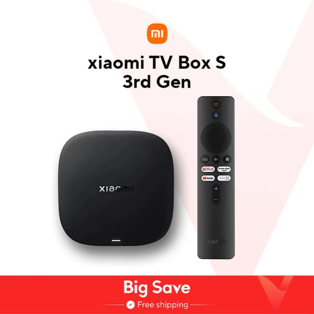 글로벌 버전 Xiaomi TV Box S 3세대 4K Ultra HD Bluetooth 5.2 Wifi6 32GB ROM Google TV Google Assistant 스마트 미디어 플레이어
