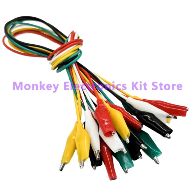 1Set/10PCS 46CM 악어 클립 전기 DIY 테스트 리드 악어 양면 악어 클립 Roach 클립 테스트 점퍼 와이어
